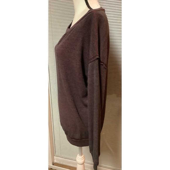 Red Haute Burgundy Black Ombré Waffle Knit - NWT- 2X - Picture 4 of 8